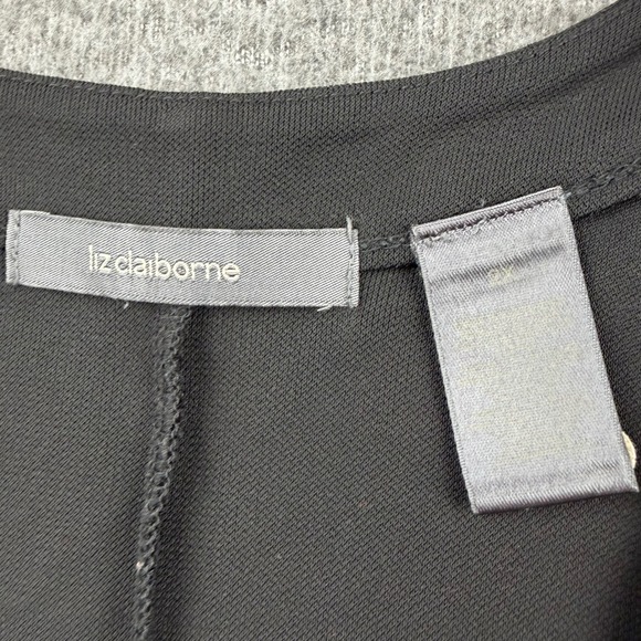 Liz Claiborne Womens 2X Black Single Button 3/4 Sleeve Cardigan Sweater - Picture 2 of 7